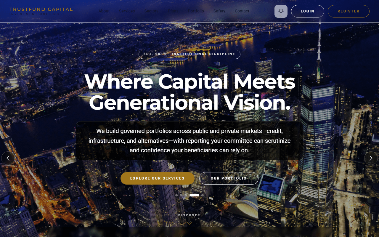 Trust Fund Capital Management — finance website by Globenet